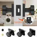 4 x Haidms Matte Black Door Knobs Passage, Heavy Duty Square Matte Black Hall and Closet Door Knobs for Hallway, Zinc Alloy Passage Door Knob Hallway (4 Pack)