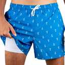 Kanu Surf Mens 5 Adventure Mens Swim Trunks  UPF 50+ Quick-Dry Bathing Suit Shorts with Pockets & Compression Liner (Blue, XXXL)