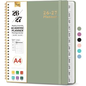 Planner 2026-2027, 8.5" x 11" Weekly and Monthly Academic Year Planner Calendar, July 2026 - June 2027, Hardcover Large School Planning Agenda With Tabs, Perfect for School & Office Supplies, A4, Green