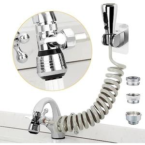CECEFIN Kitchen Sink Sprayer Hose Attachment for Faucet, Kitchen Faucet Head Replacement w/ 79" Recoil Hose and Holder, Pressurized Water Saving Aerator & Diverter Valve, Faucet Sprayer Attachment Set