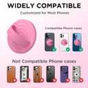 Magnetic Phone Ring Grip Holder, Silicone Finger Loop Grip, Compatible with MasSafe, Back of Phone for iPhone Pro Max/Plus/16/15/15/14/13/12 Series, Tender Pink