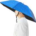 Umbrella Hat, 37-inch Fishing Umbrella Hat Hands-Free Foldable UV Protection Umbrella Cap Adjustable Headwear for Fishing Golf Camping Beach Gardening Sunshade Outdoor