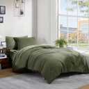 WRENSONGE Twin/Twin XL Comforter Set - 1 Piece Olive Green Comforter Prewashed Soft Lightweight for All Seasons,Fluffy Down Alternative Twin XL Comforter with 2 Pillow Shams