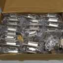 Ravinte 50 Pack 25 Pairs 1/2 Inch Overlay Cabinet Door Hinges Kitchen Satin Nickel Semi-Concealed Face Mount Self-Closing Cabinet Hinges with Bumpers & Screwdriver