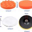 5 Inch Buffing and Polishing Pad Kit 11 PCS with Drill Adapter