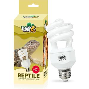 LUCKY HERP UVA UVB Reptile Light 10.0, Desert UVB 150 Compact Fluorescent Lamp, UVB Light for Reptiles 15W, UVA UVB Reptile Light Bulb, UVB Bulb for Reptiles Bearded Dragons Lizards Tortoises Snakes