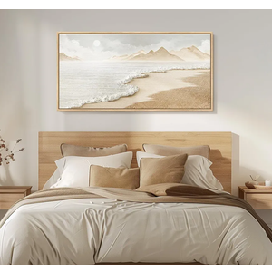 Canvas White Wall Art Decor Abstract Canvas Art Wall Decor Beach Coastal Wall Art Prints Modern Minimalist Wall Art Decorations Brown Artwork for Walls Bedroom Office Kitchen Wall Decor 20" X 40"