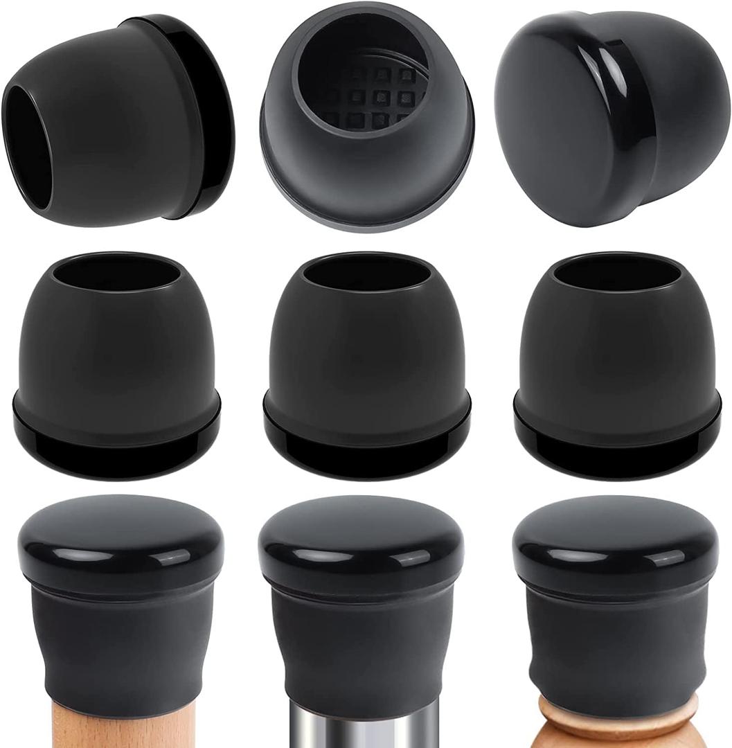 Ezprotekt Chair Sliders for Carpet, 8 Pcs Round Chair Glides for Carpet, Carpet Furniture Sliders Pads, Carpet Stool Leg Protectors Caps, Furniture Glides Quickly Black (XL Fit: 1-2/5" to 1-13/20")