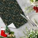 Dark Green Floral Leaf Kitchen Towels, Retro Art Nouveau Botanical Decorative Hand Towels for Bathroom, Cottagecore Flower Dish Tea Towel for Kitchen Decor, 16x24 Inch