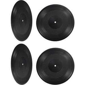 PATIKIL Blank Vinyl Records, 12 Inch 2 Pack CD Fake Vinyl Records for Wall Aesthetic Decor, Decorative Records for Roll Music Room Rock Party DIY Decoration, Black
