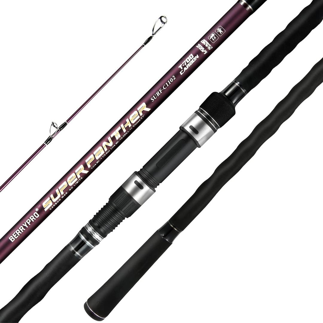 BERRYPRO Surf Spinning Rod Surf Casting Fishing Rod Carbon Fiber Travel Fishing Rod, Casting, Size: 11'-2pc