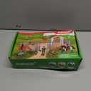 DuDuMo Horse Stable Playset, Horse Gifts for Girls and Boys with 3 Horses and 2 Riders, Horse Toys Set Farm Animals Toys for Kids 3 4 5 6 7 8+ (New Model), Green