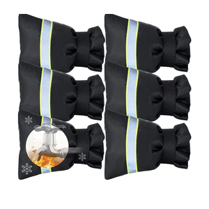 Faucet Cover for Winter Freeze Protection,Spigot Cover with Reflective Strips,Outside Faucet Cover for Cold Weather,Velcro Thickened Anti-Freeze Outdoor Faucet Socks,Reusable Hose Bib Covers (6PCS)