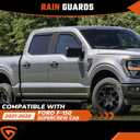 in-Channel Rain Guards Fit for Ford F150 2021 2022 2023 2024 2025, Durable Side Windows Rain Guard Wind Deflectors 2021-2025 F150 Rain Guard Black 4 PCS