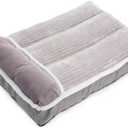 Dog Bed for Large Dogs, Dog Mattress with Pillow for Crate Kennel, Sofa pet Bed, Super Soft pet Bed for Medium, Jumbo, Small Dogs Breeds (Grey, Large-2:(36"x23"x3"))