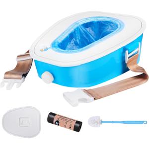 Compact Car Portable Toilet Camping Indoor & Outdoor Commode,Travel Potty,Portable Toilet for Car,Camping,Hiking,Long Road Trips,Traffic Jam,Blue