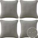 Sunbrella Decorative Outdoor Water Repellent Throw Pillows with Inserts, Set of 4, 18" x18" Pillows for Patio, Backyard, Bed, Couch, and Patio Furniture, Cast Shale