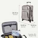SwissGear Sion Softside Expandable Spinner Luggage Durable Lightweight Travel Suitcase, Pewter, Carry-On