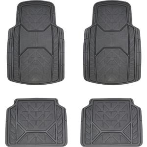 Armor All 4-Piece Trim-to-Fit Floor Mats, All-Weather Mats for Cars, Trucks, SUVs Black