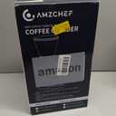 AMZCHEF Coffee Grinder, Coffee Bean Grinder for Home Use with Precise Grinding, LED Control Panel, Detachable Funnel Stand, Anti-static Design, 48 Grind Settings, Silver