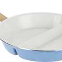 GoodCook Healthy Ceramic Titanium-Infused 12" Divided Skillet, Light Blue  Ceramic Cookware, Nonstick Cooking Pan, Divided Frying Pan Skillet for Eggs, Meats, Vegetables, Sauces, Warming Tortillas