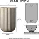 Kante Tall Fulted Planter, 21.7 Inch Tall Round Concrete Plant Pots with Drainage Hole and Rubber Plug, Modern Decor for Indoor Outdoor Plants, Flower, Weathered Concrete, 14"w x 21.7" h