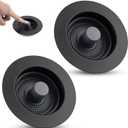 Hygie Rinse 3 in 1 Kitchen Sink Drain Strainer Stopper Combo, 2PCS Matteblack Stainless Steel Shell Pop Up Sink Stopper for US Standard 3-1/2 inch Drain Filter, Anti-clog and Easy Clean