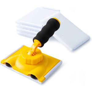 VOOMEY Paint Edger, 360 Rotation Handle Paint Edger Trimmer with 5pcs Replace Pads, Corner Walls & Ceilings Pad Painter, Edge Painting Tool for Wall Paint Pad Applicator