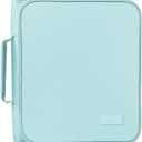 SUNEE Zippered Binder Bag with Handle, 2Inch 3Ring ORing, 500Sheet Capacity, Includes Zip Pocket, 5Tab Expanding File Folder, MultiPocket Organizer Binder for Middle School, Sky Blue