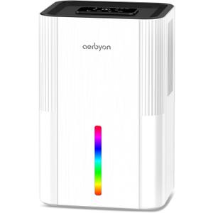 Dehumidifiers for Home 95 OZ Water Tank, Quiet Dehumidifier for Bedroom with Auto Shut Off, 7 Colors Light,New Small Dehumidifiers for Bathroom, RV, Closet