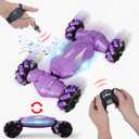 Gesture Sensing RC Stunt Car - Hand Controlled Remote Control Car 4WD Offroad 360 Rotation with Light Music, RC Drift Car Toys for 6-12 Year Boys, Cool Birthday Gifts for Kids (Purple)