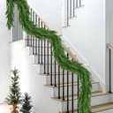 5FT Christmas Garland Artificial Norfolk Pine Garlands Real Touch Winter Green Greenery Garland Christmas Decoration Xmas Garland for Door Table Mantle Wall Indoor Outdoor Christmas Decor