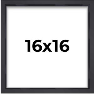 16x16 Shadow Box Frame Contemporary Black Finish | 3/4" Depth of Usable Space| Interior Size 16x16 Inches| UV Resistant Acrylic, Acid-Free Backing, Wall Hangers | Made in USA