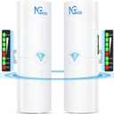 Wireless Bridge, 5KM 5.8GHz Point to Point Outdoor WiFi Bridges with 14DBi High Gain Antenna, Compatible with Network Sharing,Network Extend, 2 Pack