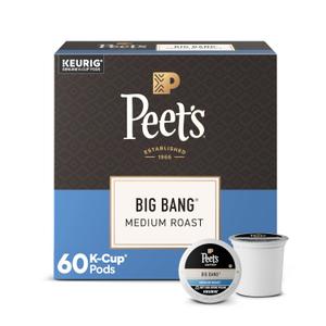 Peet's Coffee, Medium Roast Keurig K-Cup Pods, 100% Arabica Coffee - Big Bang 60 Count (6 Boxes of 10 K-Cup Pods) BBD: 06/05/2027