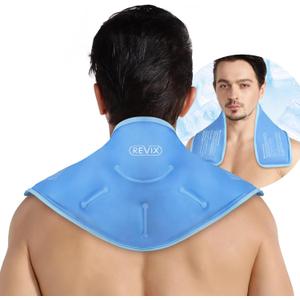 REVIX Neck Ice Pack Wrap Reusable Hot Cold Gel Pack for Neck and Shoulder, Large Flexible Design with Soft Plush Lining, Cervical Gel Ice Wrap Ideal for Post-Workout Recovery, Fatigue & Relaxation