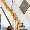 DearHouse 2 Pack Maple Leaf Vine Garland, 6.5 Ft/Piece Artificial Autumn Foliage Thanksgiving Decor for Home Wedding Fireplace Party Christmas