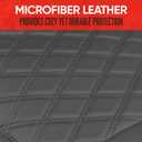 Motor Trend Car Seat Cushion, 2 Pack - Diamond Stitched Faux Leather Seat Covers for Cars Trucks SUV, Gray Padded Car Seat Covers with Storage Pockets, Premium Automotive Seat Covers for Front Seats