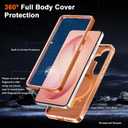 For Samsung Galaxy S26 Plus Case with Magnetic Invisible Stand[Compatible with MagSafe] with Screen Protector Dual Layer Full Body Military Shockproof Translucent Phone Cover-Orange