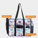 TOPDesign Utility Water Resistant Tote Bag with 13 Pockets, Top Zipper Closure & Thick Bottom Support, for Working Women