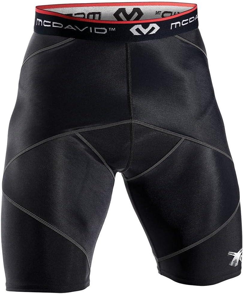 McDavid Compression Shorts, Thick Supportive Gym Shorts for Muscle Recovery. Cross Compression Short for Fitness. Black Short (Large)