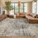 Taupe Brown Extra Large Area Rug for Living Room 10x14 Modern Farmhouse Rustic Washable Rug for Dining Room & Bedroom, Non-Slip Foldable Dark Academia Dcor