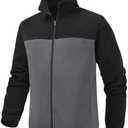 Puhope Men's Casual Outdoor Fleece Zip Jacket Long Sleeve Warm Winter Coat for Men with Zip Pocket, Size: S