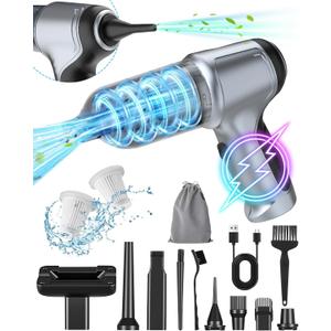 Meteralla 18000Pa Car Vacuum Portable Cordless, 5000mAh High Power Cordless Vacuum Cleaner, 120W Portable Vacuum for Car, Office, Pet and Home Cleaning