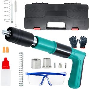 Concrete Nail Gun Kit,5 Speed Adjustable Manual Nail Gun for Concrete, Nail Wall Shooting Machine Fastening Tool for Red Brick Walls, Concrete Walls, Household Decor