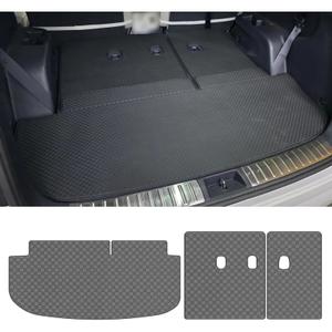 Trunk Mat Backrest Mat Compatible 2020 2024 2025 Hyundai Palisade Custom Fit PU Leather Cargo Liner Rear Backrest Protector Weather Cargo Mats, 3 Pieces