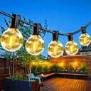 2 x Outdoor String Lights 50Ft 25 LED G40 Globe Bulbs Connectable Patio Waterproof Hanging Light for Outside Gazebo Porch Garden Bistro Party Wedding Backyard Deck Indoor Balcony Decor 2PACK