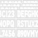 4 Sets 3" Alpha-Numeric Registration Identification Numbers Stickers for Boat Car Mailboxes Window Door Signs Address Number Waterproof Decor White