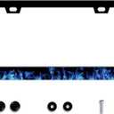 2Pcs Auto Universal Blue Flame Stainless Steel License Plate Frames 12x6 Inch for Standard Us Canada (111-blue-flame)