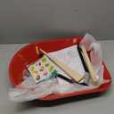 Kids Wheelbarrow Set with Gardening Tools Outdoor Backyard Garden Play for Toddlers Boys Girls 3-8, with Shovel, Rake, Leaf Rake, Easter Birthday Gifts (Wheelbarrow Red Color)